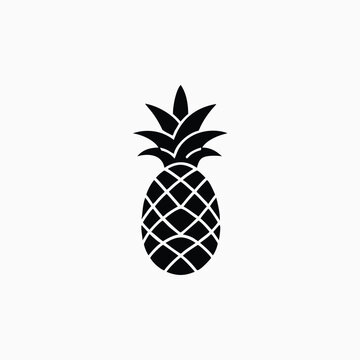 pineapple icon silhoutte vector style template