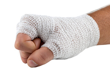 elastic hand wrap roll isolated on transparent background