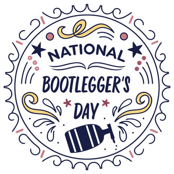 NATIONAL BOOTLEGGER'S DAY vector illustration isolated on white background