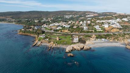 Vista a&eacute;rea de la playa de Chullera en la costa del sol de M&aacute;laga, Andaluc&iacute;a