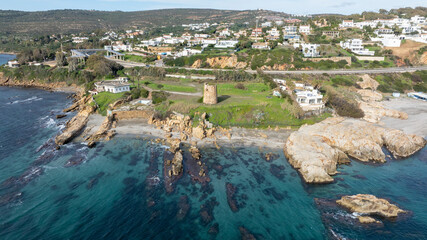  Vista a&eacute;rea de la playa de Chullera en la costa del sol de M&aacute;laga, Espa&ntilde;a