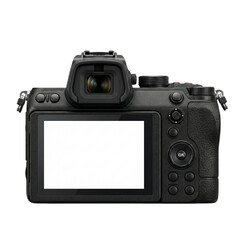 Black Mirrorless Digital Camera Back View with Blank Screen Mockup