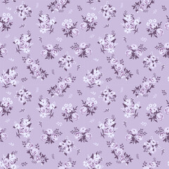 Seamless white roses decorative vector pattern