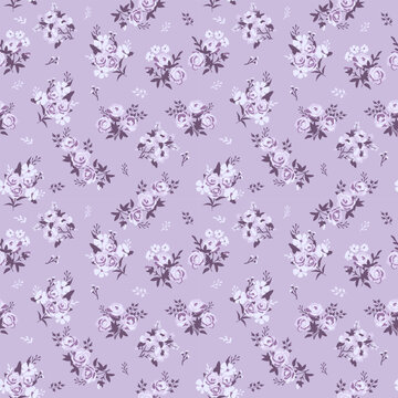 Seamless white roses decorative vector pattern