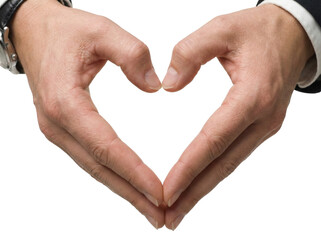 Heart Gesture with Hands in Suit