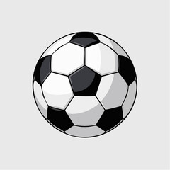 Fototapeta premium A clean black and white soccer ball illustration isolated on a white background