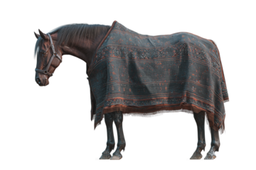 waterproof horse blanket design isolated on transparent background