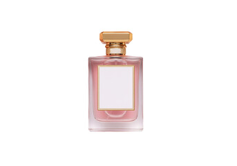 Elegant Pink Perfume Bottle with Gold Cap