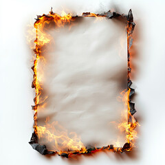 burnt paper with fire