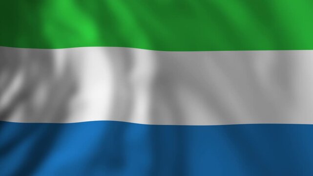 Waving national flag of sierra leone animation
