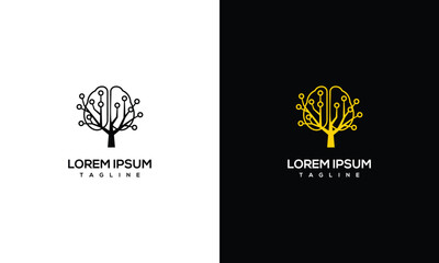 Brain Tree Logo Technology Innovation Growth Digital Mind.