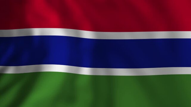 Waving national flag of gambia looping animation