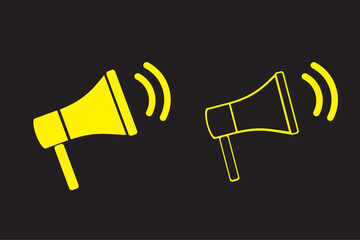 Electric megaphone with sound or marketing advertising line art vector icon for apps and websites. advertising icon. speaker icon