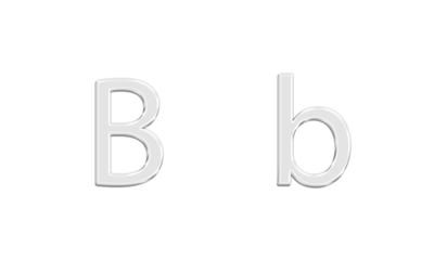 Clear Glass Style Alphabet Letter B Typography 