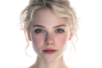 realistic facial portrait in hyper detail isolated on transparent background