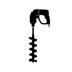 Fototapeta premium Electric Ice Auger Drill Tool Equipment.