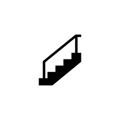Simple Black Staircase Silhouette Illustration.