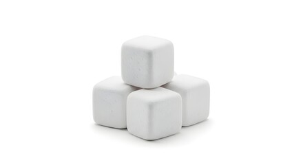 Stacked white sugar cubes on plain light background for minimalist product display