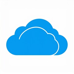 Fototapeta premium Bright blue cloud icon floating in clear sky symbolizing digital storage and connectivity