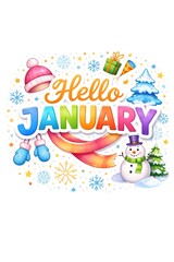 Fototapeta premium Hello january poster
