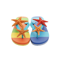 Flip flops with starfish decorations