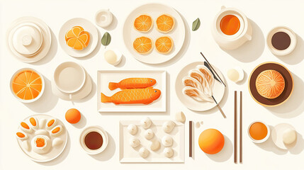 A visual feast of appetizing dishes laid out on a table AI Generative