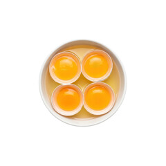 Four egg yolks in a bowl