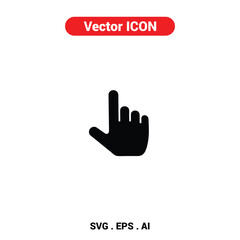 Obraz premium Vector icon of a hand pointing down with a minimalist, directional design for user interface elements