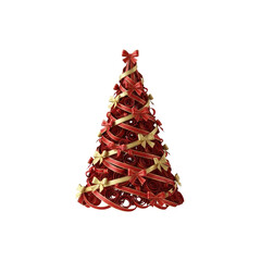 Christmas tree made with ribbons