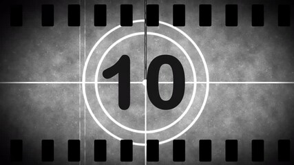 Old film strip countdown 15 to 0 vintage retro cinema movie film classic