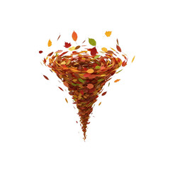 Autumn leaves tornado on Transparent Background