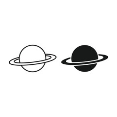 Simple illustration of two planets with rings © MD