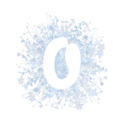 Easter, spring family floral monogram in pastel colors. White letter O on white background © Julia