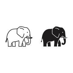 Fototapeta premium Pair of elephant silhouettes in different styles
