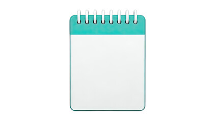 3D Blank notepad icon with spiral binding on transparent background