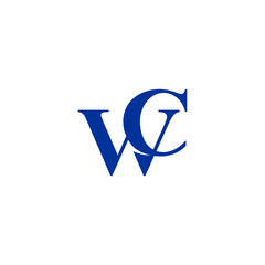 W letter logo blue. in white background