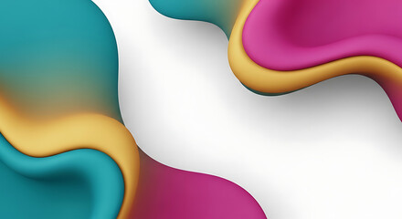 Fluid Abstract Shapes with Teal Gold and Magenta Colors on White Background Keywords: abstract, background, fluid, shape, flowing, wave, organic, Full HD 4K Video Download 2025 2026