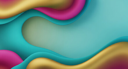 Organic Abstract Waves in Teal Gold and Magenta with Soft Gradient Center Keywords: abstract, background, wave, fluid, organic, shape, flowing, Full HD 4K Video Download 2025 2026