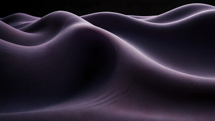 Obraz premium Dark purple sand dunes at night with glowing highlights