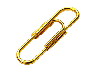 Shiny golden paperclip on a black background