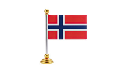 3D Norway Flag on transparent background