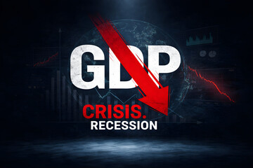 Graph economy financial decline statistics recession crisis GDP downward trend analysis