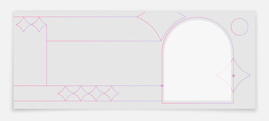 Sale horizontal banner for website design. Banner template with bright lines. Vector template for online store.