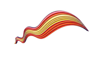 3D Colorful Abstract Swirl Wave on transparent background