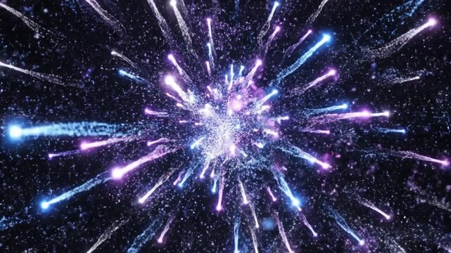 P246-Abstract splash particles background. Shining future abstraction particle flow design. Futuristic ba 4K 10s
