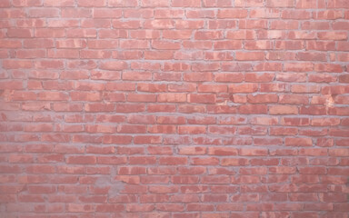 Naklejka premium Abstract red brick wall panoramic background. Old red brick wall background texture