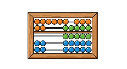Colorful abacus for counting on a white background illustration