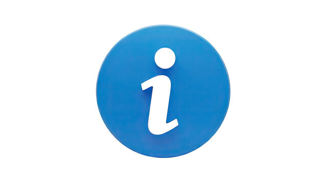 Information icon sign on transparent background