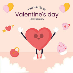 Valentine's day card collection. template, poster, label, ad, copy space, cover, banner design set. Modern typography art background.  Vector illustration.
