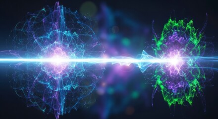 Vibrant Fractal Light Beam Explosion.